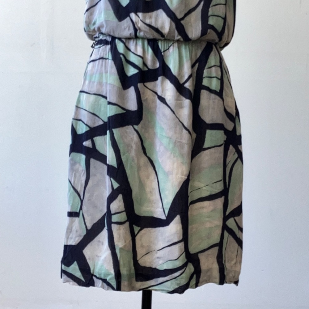Odille gray, navy and sage, summer dress - Picture 3 of 9